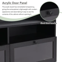 Vinsetto Sleek & Modern TV Stand with Acrylic Board Door, Media Console for TVs Up to 65", Ample Storage Space, 63" L x 12" W x 21.5" H, Black(m-7)