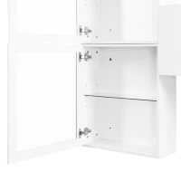 Vinsetto High Gloss TV Stand for TVs Up to 78" with Ample Storage, Media Console, Wall Mounted Floating Cabinets, 93" L x 15" W x 26" H, White(m-11)