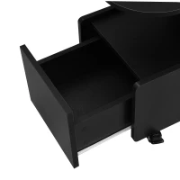 Mobile Multi-Layer Storage End Table with Lockable Wheels, Cream Style Side Table, 12" Narrow Nightstand, 31.5" L x 12" W x 21.5" H, Black(m-10)