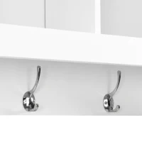 Vinsetto 4-in-1 Wide Storage Hall Tree with Bench and Shoe Cubbies, Multi-functional Entryway Coat Rack, 82.5" L x 15.5" W x 78.5" H, White(m-9)