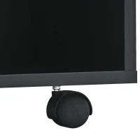 Vinsetto Modern 2-Layer Coffee Table with Casters and Removable Tray, Square Cocktail Table with UV High-Gloss Marble Design, White+Black(m-12)