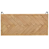 Rectangle Natural Wood Coffee Table with Metal Black Chevron Pattern Legs, Cocktail Table for Living Room, Easy Assembly, 43" L x 19.5" W x 18" H(m-11)