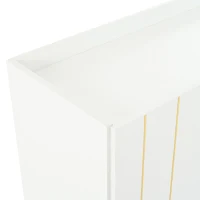Storage Shoe Cabinet with 5 Metal Legs, Gold Lines Doors, Minimalist Sideboard Cabinet, Modern TV Stand, 63" L x 15" W x 31.5" H, White(m-12)