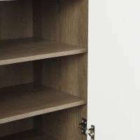 Vinsetto 2-in-1 Shoe Storage Bench & Cabinet, Multi-functional Shoe Rack with Padded Seat and Adjustable Shelves, 55.5" L x 14" W x 43.5" H, White(m-11)