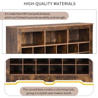 Modern Shoe Cabinet with 24 Cubbies, Versatile Sideboard, Sleek Design, Particle Board, 45.5" L x 13" W x 35" H, Rustic Brown(m-8)