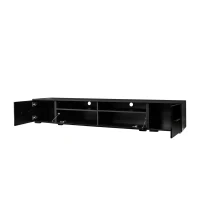 Vinsetto 82.5" Minimalist TV Stand for 90+" TV with Color Changing LED Lights, High Gloss Finish, Modern Entertainment Center, Black(m-13)