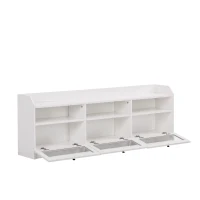 Vinsetto Sleek & Modern TV Stand with Acrylic Board Door, Media Console for TVs Up to 65", Ample Storage Space, 63" L x 12" W x 21.5" H, White(m-12)