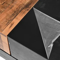 Vinsetto 31.5'' Square Coffee Table with Sliding Tabletop, High Gloss Finish, Hidden Storage Compartment, Extendable to 45.5'', Black(m-9)