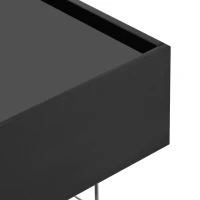 Vinsetto Multi-functional Coffee Table with Lifted Tabletop, Contemporary Design, Metal Frame Legs, High-gloss Surface, 45" L x 26.5" W x 14" H, Black(m-10)