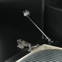 Vinsetto TV Stand with Fluted Tempered Glass Doors for TVs Up to 95", Media Console with APP-Controlled LED Light, 87" L x 16" W x 16" H, Black(m-10)