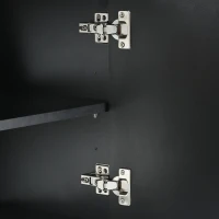 Contemporary TV Stand with Adjustable Shelves for TVs Up to 78", Media Console with Gold Handles and Fluted Glass Doors, Black(m-9)