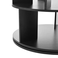 360° Spinning Shoe Cabinet with 5 Grids Per Layer, Adjustable 7-Tier Rotating Shoe Rack Tower, for Living Room, 23.5" L x 23.5" W x 65" H, Black(m-11)