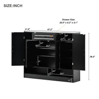 Vinsetto Sleek and Modern Shoe Cabinet with Adjustable Shelves, Minimalist Shoe Storage Organizer, Space-Saving Design, 47.5" L x 12" W x 39.5" H, Black(m-3)