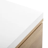 Vinsetto Extendable Coffee Table with 2 Storage Drawers, Dual-tone Wood Center Table with Sliding Tabletop, Multi-functional Hidden Storage, White(m-11)