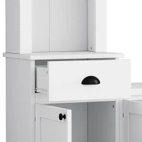 Minimalist Storage TV Stand for TVs Up to 75" with Adjustable Shelves, Entertainment Wall Unit Set for Living Room, 103" L x 15" W x 77" H, White(m-9)