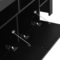 Vinsetto Modern 16-Color LED TV Stand Fits Up to 70" TV, High Gloss Entertainment Center with DVD Shelf, 73" L x 15.5" W x 19.5" H, Black(m-12)