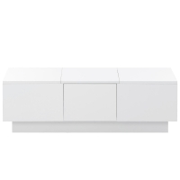 Coffee Table with Hidden Storage, Extendable Cocktail Table with Drawers, Sliding Top for Living Room, 39.5" L x 22" W x 12.5" H, White