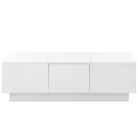 Coffee Table with Hidden Storage, Extendable Cocktail Table with Drawers, Sliding Top for Living Room, 39.5" L x 22" W x 12.5" H, White(m-2)