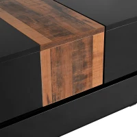 Vinsetto 31.5'' Square Coffee Table with Sliding Tabletop, High Gloss Finish, Hidden Storage Compartment, Extendable to 45.5'', Black(m-12)