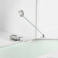 TV Stand with Fluted Tempered Glass Doors for TVs Up to 95", Media Console with APP-Controlled LED Light, 87" L x 16" W x 16" H, White(m-10)