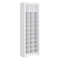 Vinsetto Contemporary Shoe Cabinet with 30 Cubby Compartments, Free Standing Tall Storage Cabinet for Hallway or Bedroom, White(m-2)