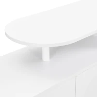 Elegant Shoe Cabinet with Arched Doors and Drawer, Adjustable Shelves, Solid Wood Legs, 47.5" L x 14.5" W x 43.5" H, White(m-11)