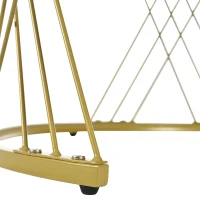 Nesting Coffee Table Set of 2 with Marble Grain Top and Golden Iron Frame, Space-Saving Design, Easy Assembly, White+Gold(m-10)