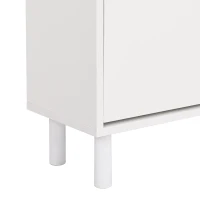 Vinsetto Narrow Design Shoe Cabinet with 3 Flip Drawers, Wood Grain Top, Adjustable Shelves, and 3 Hooks, 31.5" L x 9.5" W x 48" H, White(m-12)