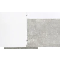 Unique Shape TV Stand for TVs Up to 88" with 2 Illuminated Glass Shelves, High Gloss Entertainment Center, LED Color Changing Lights, Gray(m-13)