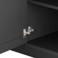 Minimalist Storage TV Stand for TVs Up to 75" with Adjustable Shelves, Entertainment Wall Unit Set for Living Room, 103" L x 15" W x 77" H, Black(m-10)