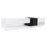 Vinsetto Functional TV Stand with Open and Hidden Storage, Sleek and Stylish TV Stand, Two-Tone Media Console for TVs Up to 80", White(m-2)
