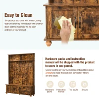 Vinsetto Modern Hall Tree with Storage Cabinet, 2 Large Drawers, Mudroom Bench with 5 Coat Hooks, 59" L x 16" W x 80.5" H, Rustic Brown(m-9)
