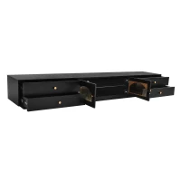Vinsetto Luxurious TV Stand with Fluted Glass Doors, Media Console for TVs Up to 95'', Tempered Glass Shelf, Multiple Storage Options, Black(m-11)