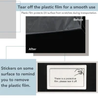 Modern Coffee Table with Tempered Glass, Wooden Cocktail Table with High-Gloss UV Surface, 2-Tier Rectangle Center Table for Living Room, Black(m-9)