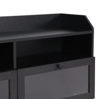 Vinsetto Sleek & Modern TV Stand with Acrylic Board Door, Media Console for TVs Up to 65", Ample Storage Space, 63" L x 12" W x 21.5" H, Black(m-10)