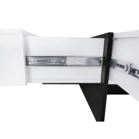 Unique Design Coffee Table with 4 Hidden Storage Compartments, Extendable Sliding Tabletop, UV High-Gloss Finish, 31.5"x 31.5", White(m-10)