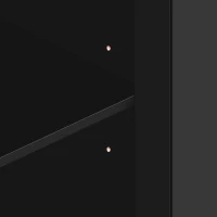 Vinsetto Side Cabinet with Adjustable Shelves, 4-Door Mirror Hollow-Carved TV Stand for TVs Up to 70", Multi-functional Console Table with Storage, Black(m-11)