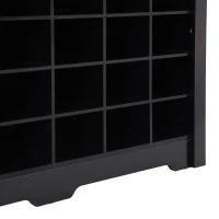 Modern 24-Cubby Shoe Cabinet, Sleek Design with Curved Base, Versatile Sideboard for Hallway, Bedroom, Living Room, Black(m-10)