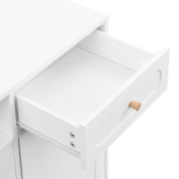 Elegant Shoe Cabinet with Arched Doors and Drawer, Adjustable Shelves, Solid Wood Legs, 47.5" L x 14.5" W x 43.5" H, White(m-10)