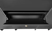 Vinsetto Contemporary Shoe Cabinet with Open Storage Platform, 3 Drawers and 4 Hooks, Tempered Glass Hall Tree, 55" L x 7" W x 82" H, Black(m-12)