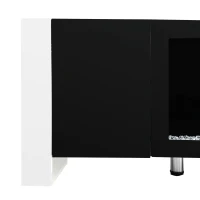 Modern TV Stand for TVs up to 78" with Electric Fireplace, Media Console with Cabinets, Entertainment Center, 68" L x 13.5" W x 21.5" H, Black(m-11)