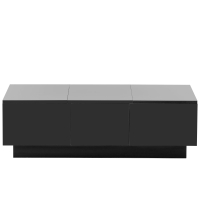 Vinsetto Coffee Table with Hidden Storage, Extendable Cocktail Table with Drawers, Sliding Top for Living Room, 39.5" L x 22" W x 12.5" H, Black