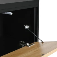 Vinsetto Extendable TV Stand with 3-Tier Bookshelves, Adjustable Center with Storage Cabinets, Sliding Tabletop Media Console for TVs up to 110", Black(m-9)