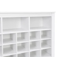 Sleek Design 24-Cubby Shoe Cabinet, Modern Shoe Cabinet with Curved Base, Versatile Sideboard, 45.5" L x 13" W x 35" H, White(m-11)