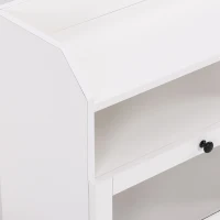 Vinsetto Sleek & Modern TV Stand with Acrylic Board Door, Media Console for TVs Up to 65", Ample Storage Space, 63" L x 12" W x 21.5" H, White(m-10)