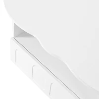 Vinsetto Coffee Table with Cloud Top, 2 Brake Wheels, Drawer, and Large Storage, 39.5" L x 23.5" W x 17.5" H, White(m-11)