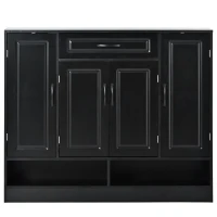Vinsetto Sleek and Modern Shoe Cabinet with Adjustable Shelves, Minimalist Shoe Storage Organizer, Space-Saving Design, 47.5" L x 12" W x 39.5" H, Black(m-2)
