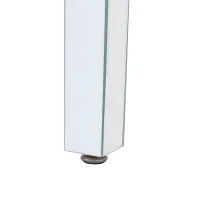 Vinsetto Set of 3 Fashionable Modern Glass Mirrored Coffee Table with 2 End Tables, Crystal Cocktail Table for Apartment, Easy Assembly, Silver(m-8)