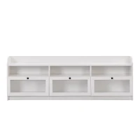 Vinsetto Sleek & Modern TV Stand with Acrylic Board Door, Media Console for TVs Up to 65", Ample Storage Space, 63" L x 12" W x 21.5" H, White(m-2)