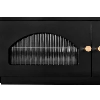 Vinsetto Luxurious TV Stand with Fluted Glass Doors, Media Console for TVs Up to 95'', Tempered Glass Shelf, Multiple Storage Options, Black(m-10)